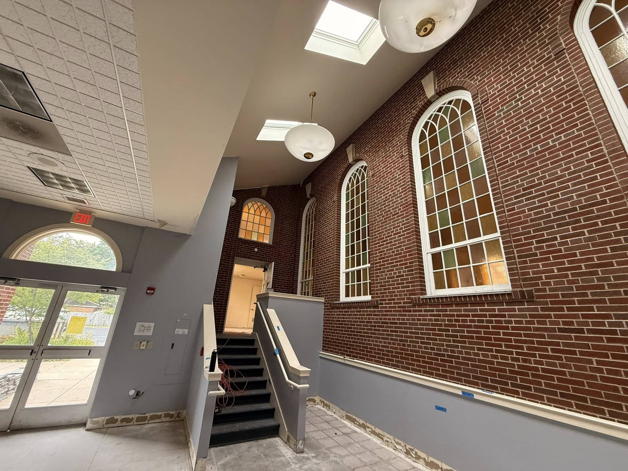 indoor church freshly painted