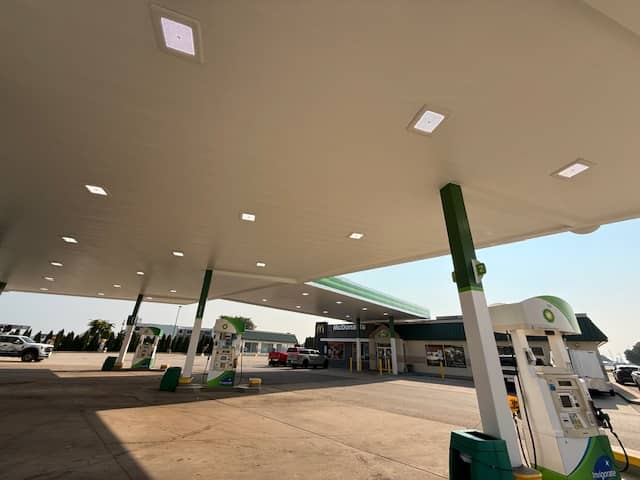 gas station white ceiling