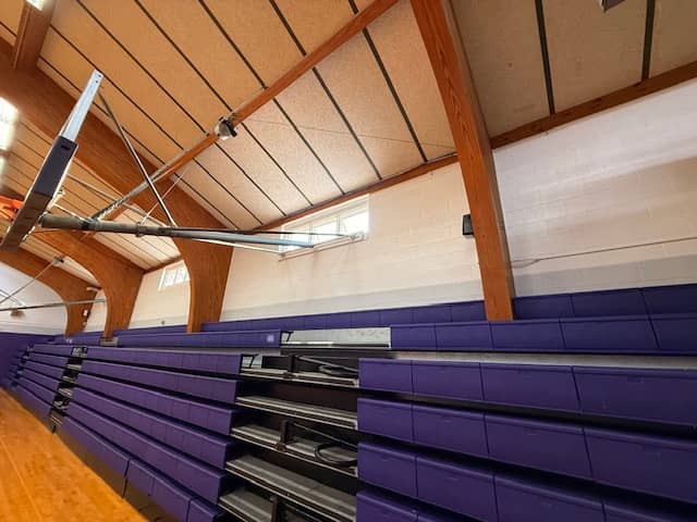 painted basketball stands