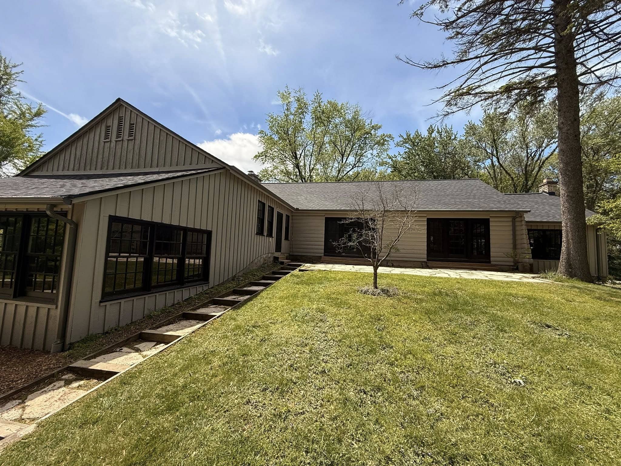 exterior home tan painting project