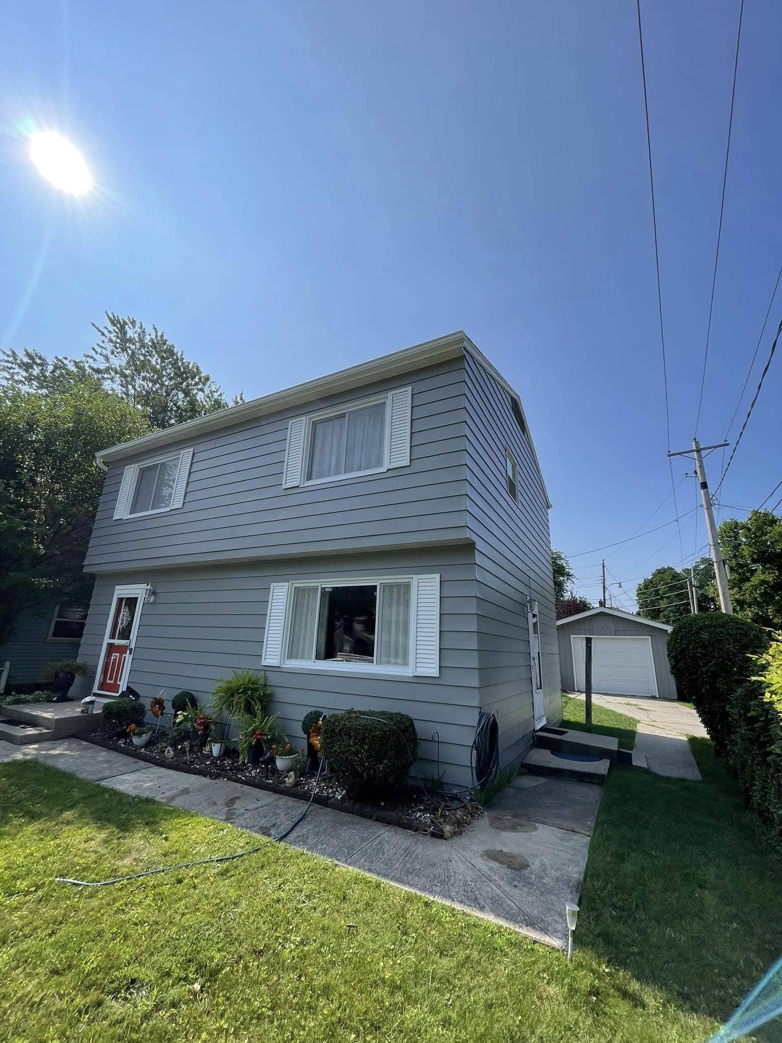 light blue home exterior paint job