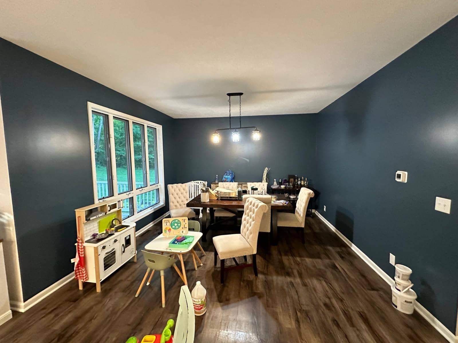 blue dining room painted