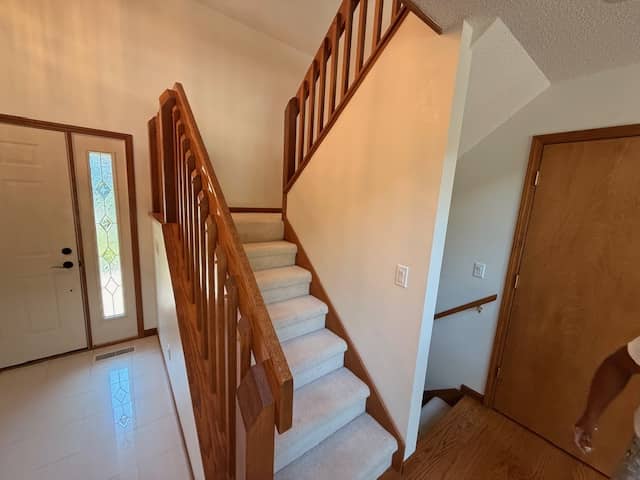 stair rails stained