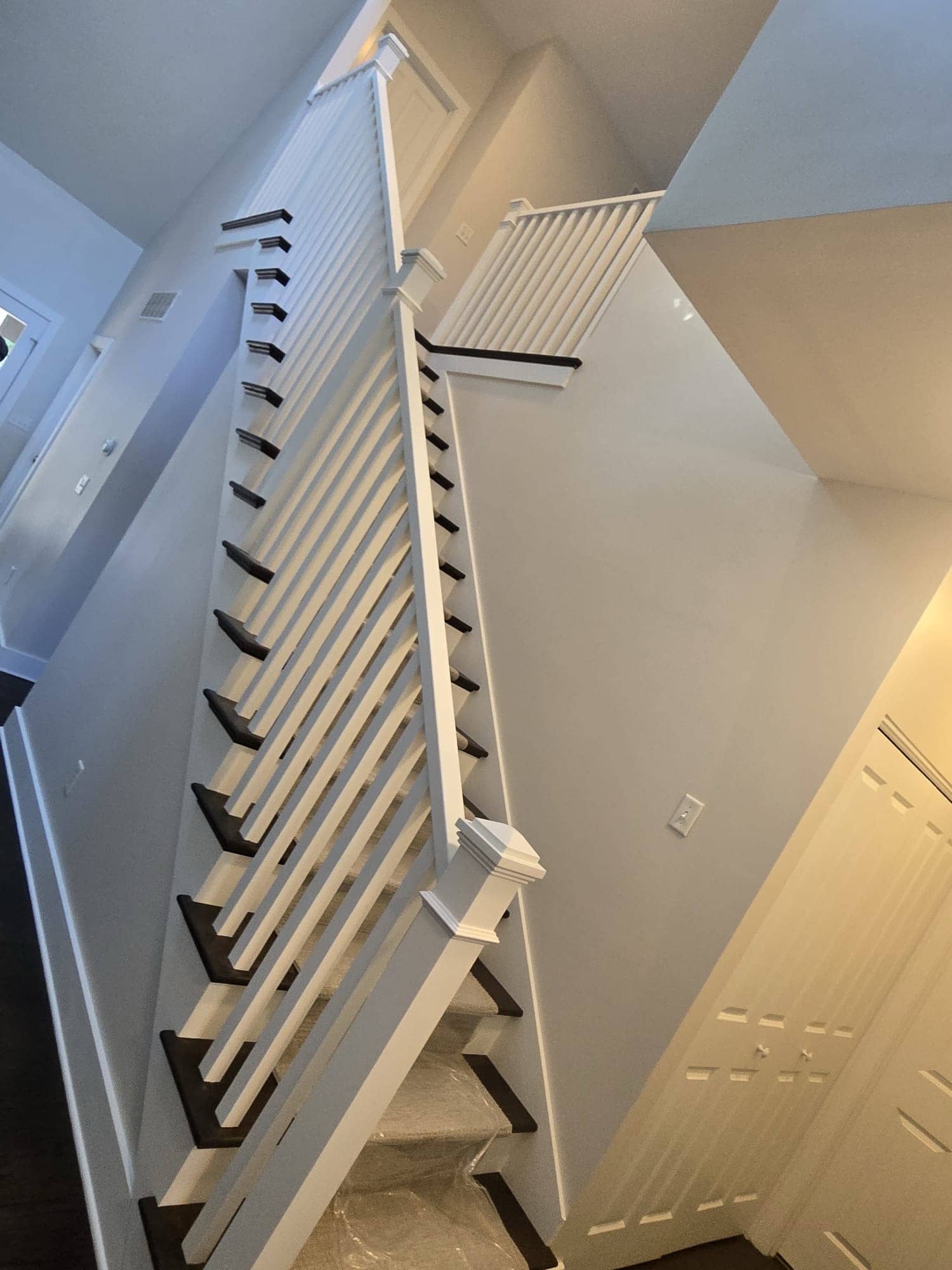 white staircase painted