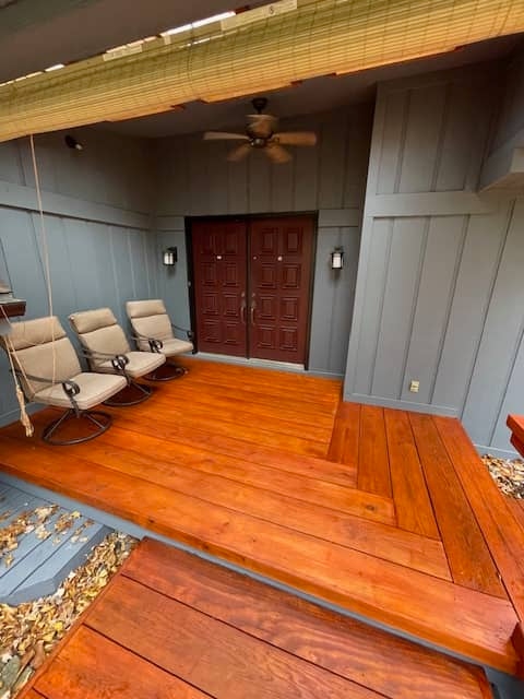 stained residential deck